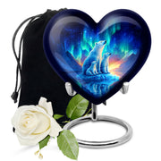 Twilight Blue Bear Cremation Urn detail view - compassionate heart-bear combination with gentle curves - full-size 10 inch 200 cubic inch adult cremation urn
