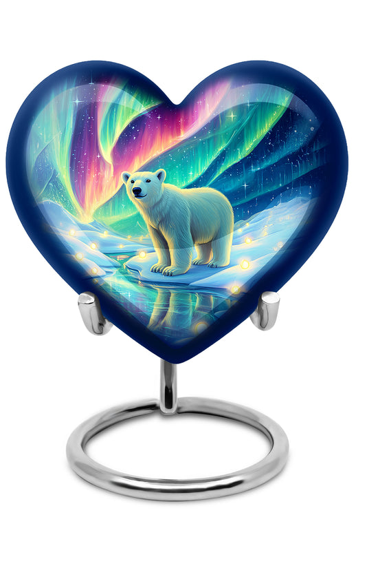 Radiant Bear Memorial Cremation Urns - Blue 10-inch, 200 cu in - Yatskia
