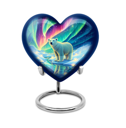 Radiant Bear Memorial Cremation Urns - Blue 10-inch, 200 cu in - Yatskia