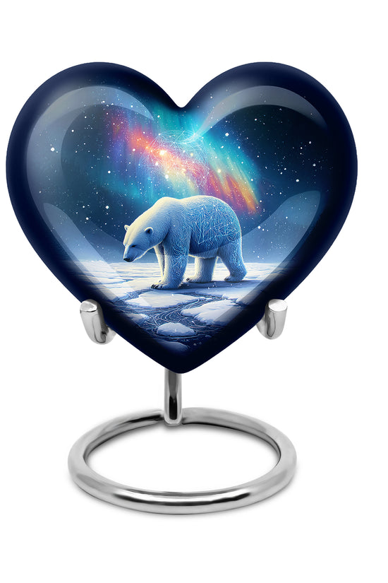 Personalized Blue Revered Bear Cremation Urns for Human Ashes - 10-inch, 200 cu in - Yatskia