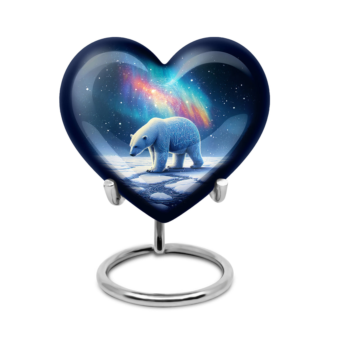 Personalized Blue Revered Bear Cremation Urns for Human Ashes - 10-inch, 200 cu in - Yatskia