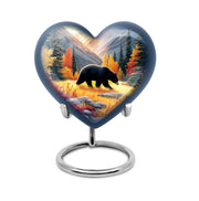 Personalized Gold Steadfast Bear Cremation Urns for Human Ashes - 10-inch, 200 cu in - Yatskia