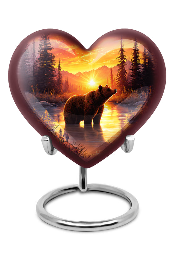 Personalized Red Bear Cremation Urns for Ashes - Captivating 10-inch - Yatskia