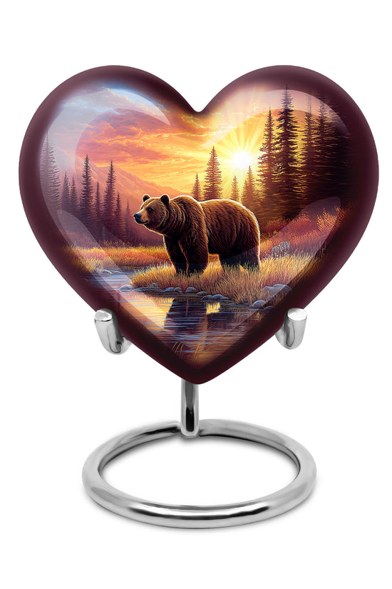 Personalized Refined Bear Cremation Urns - Red 10-inch, 200 cu in - Yatskia