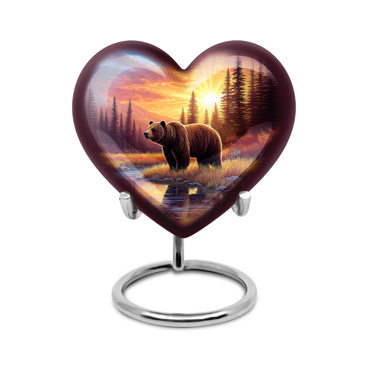 Personalized Refined Bear Cremation Urns - Red 10-inch, 200 cu in - Yatskia