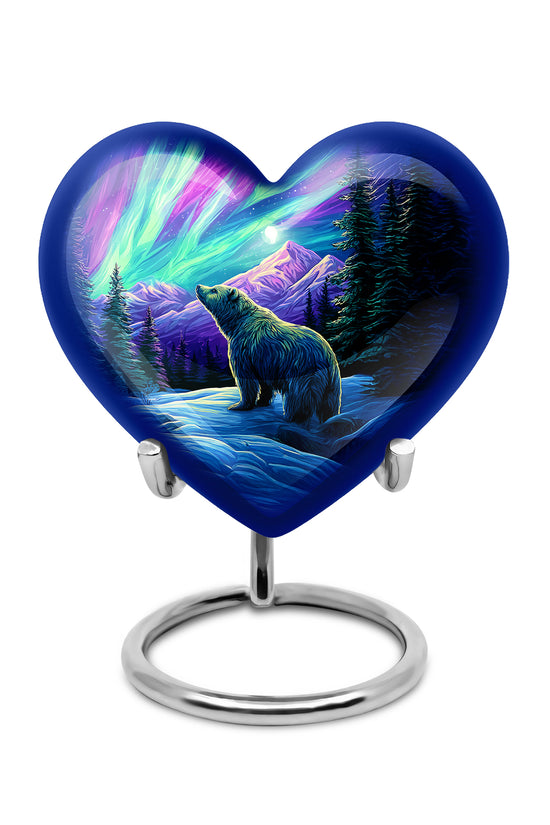 Remarkable Bear Memorial Cremation Urns - Blue 10-inch, 200 cu in - Yatskia