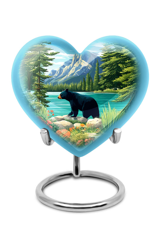Resplendent Blue Bear Cremation Urn for Ashes - 10-inch, 200 cu in - Yatskia