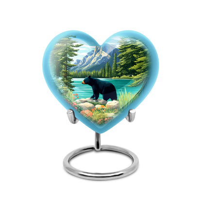 Resplendent Blue Bear Cremation Urn for Ashes - 10-inch, 200 cu in - Yatskia