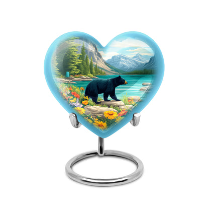 Distinguished Teal Bear Cremation Urn for Ashes - 10-inch, 200 cu in - Yatskia