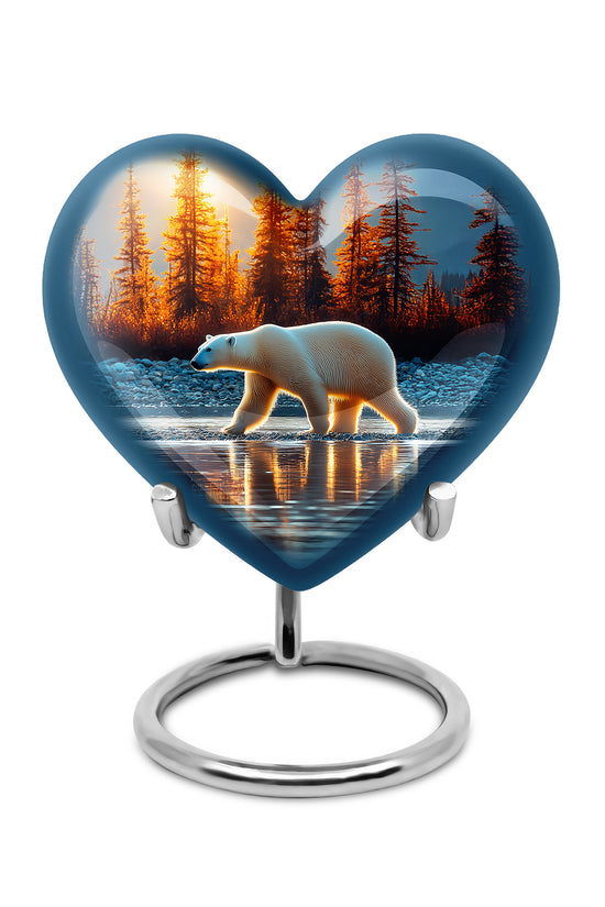 Divine Blue Bear Cremation Urn for Ashes - 10-inch, 200 cu in - Yatskia