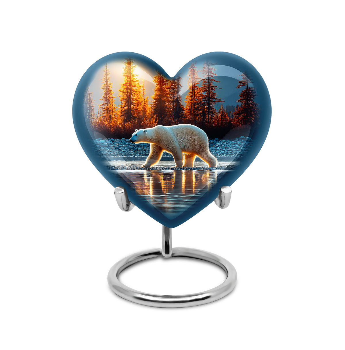 Divine Blue Bear Cremation Urn for Ashes - 10-inch, 200 cu in - Yatskia