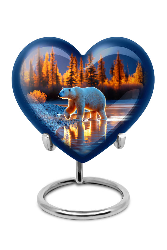 Blessed Bear Cremation Urns for Human Ashes - Blue 10-inch - Yatskia