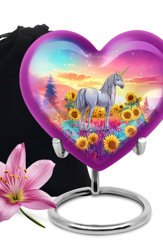 Beautiful Unicorn Urn - Sunset Memorial Urn For Male & Female