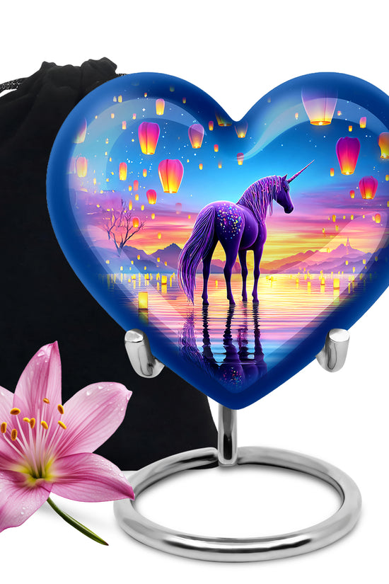 Sunset Unicorn Funeral Urn - Lantern Memorial Urn For Mother & Father