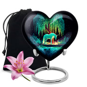 White Unicorn Memorial Urn - Glowing Tree Funeral Urn For Human Ashes