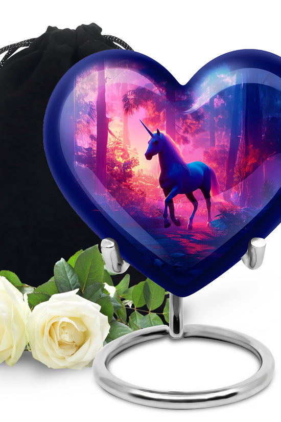 Unicorn Forest Funeral Urn - Neon Aluminium Urn For Human Ashes