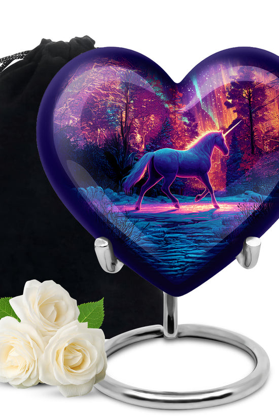 Purple Unicorn Cremation Urn - Fantasy Memorial Urn For Adult Ashes