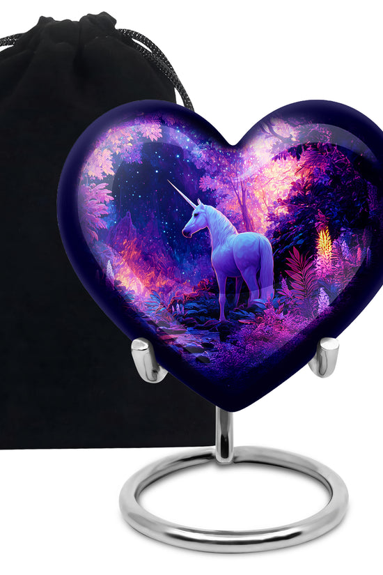 Magical Unicorn Memorial Urn - Forest Funeral Urn For Adult Ashes