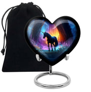 Black Unicorn Funeral Urn - Colourful Cremation Urn For Male & Female