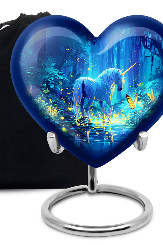 Mystical Unicorn Funeral Urn - Beautiful Forest Memorial Urn For Human Ashes