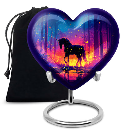 Fire Unicorn Memorial Urn - Forest Funeral Cremation Urn For Adult Ashes