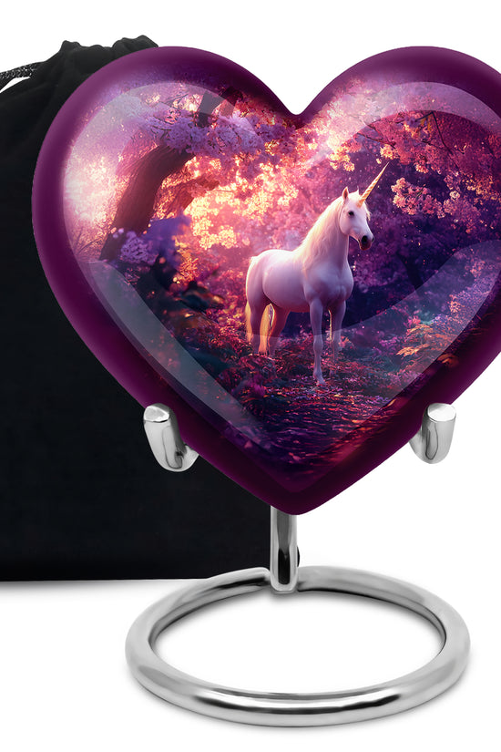 Magical Unicorn Memorial Urn - Blossom Forest Cremation Urn For Loved One