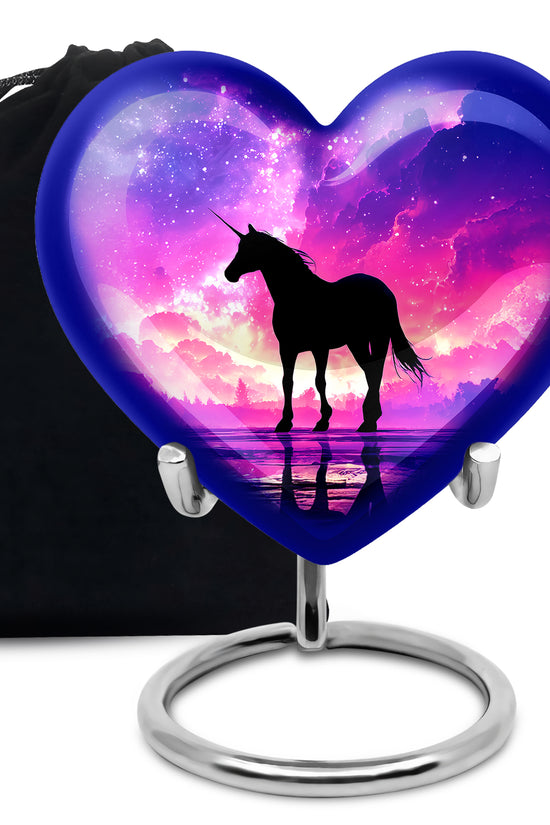 Galaxy Unicorn Cremation Urn - Fantasy Night Sky Memorial Urn For Burial