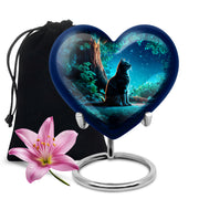 Night Cat Memorial Urn - Moonlight Cremation Urn For Human Ashes