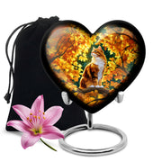 Autumn Golden Cat Memorial Urn - Decorative Funeral Urn For Adult Ashes