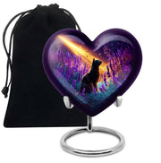 Black Cat Memorial Urn - Lavender Field Cremation Urn For Pet Ashes
