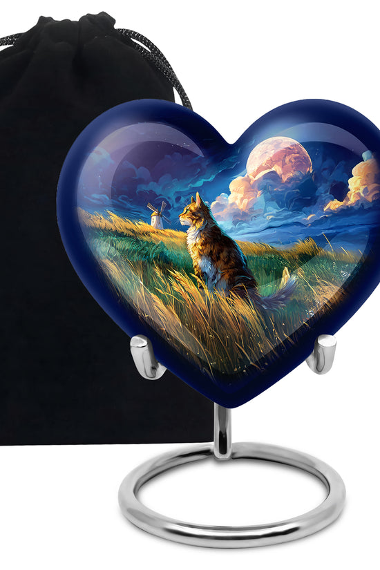 Cat Memorial Urn - Artistic Nature Funeral Urn For Pet Ashes