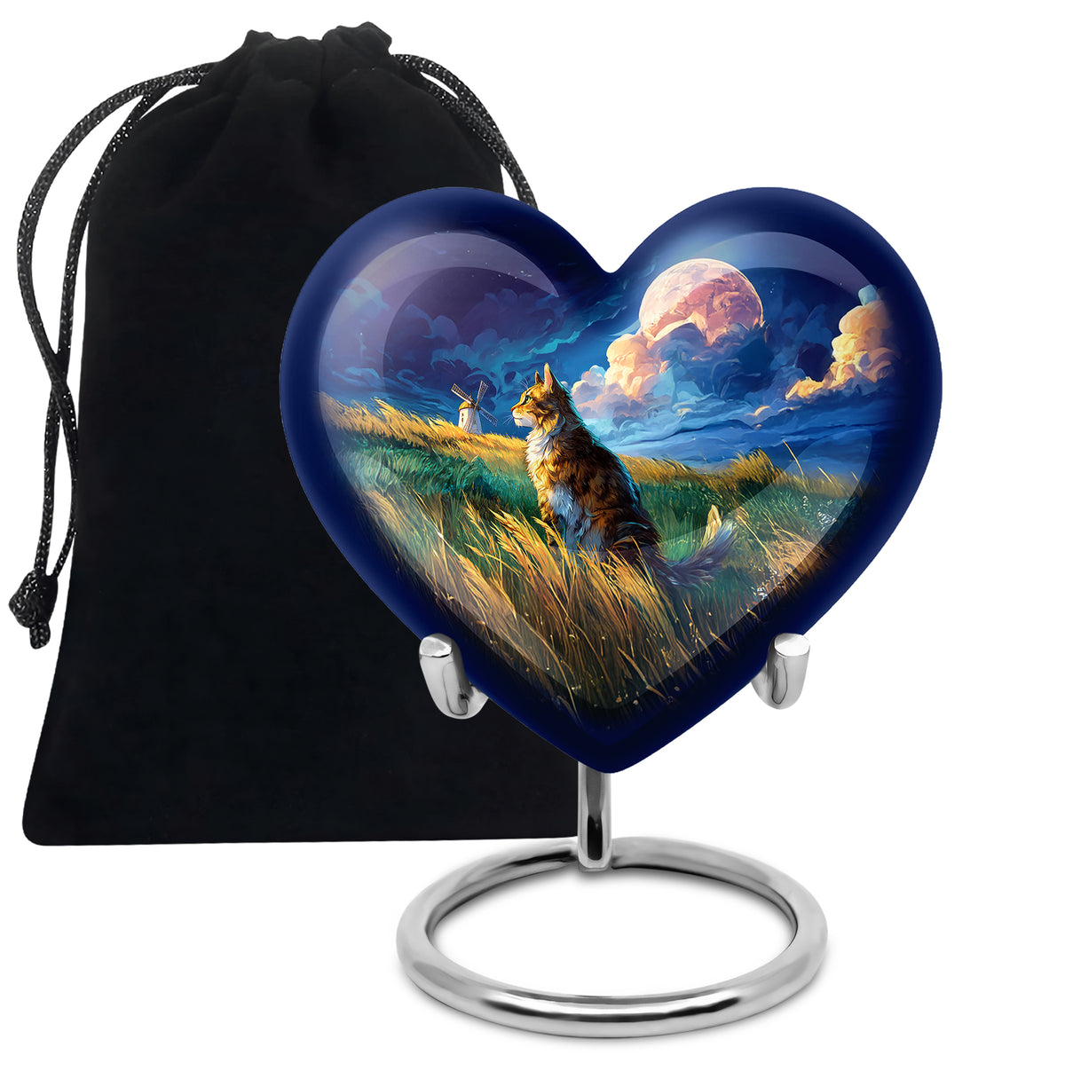 Cat Memorial Urn - Artistic Nature Funeral Urn For Pet Ashes