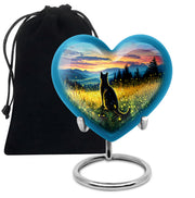 Black Cat Memorial Urn - Sunset Mountain Cremation Urn For Cat Ashes