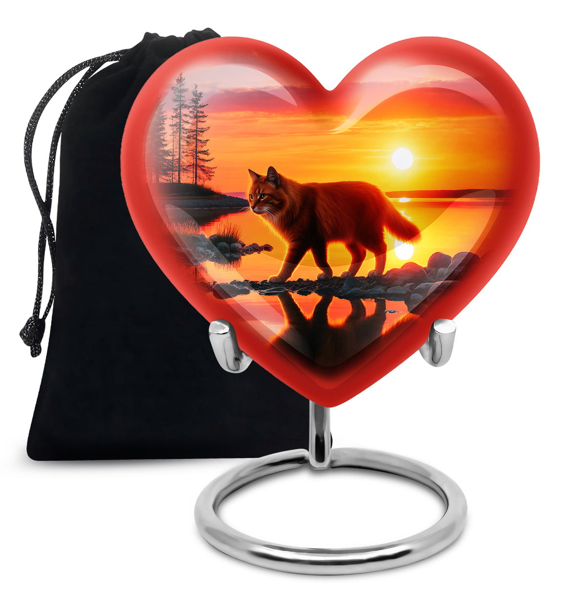 Sunset Cat Memorial Urn - Ocean Cremation Urn For Ashes