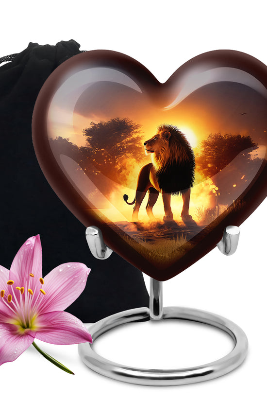 Lion Sunset Urn - Beautiful Burial Urns For Adult Human Ashes