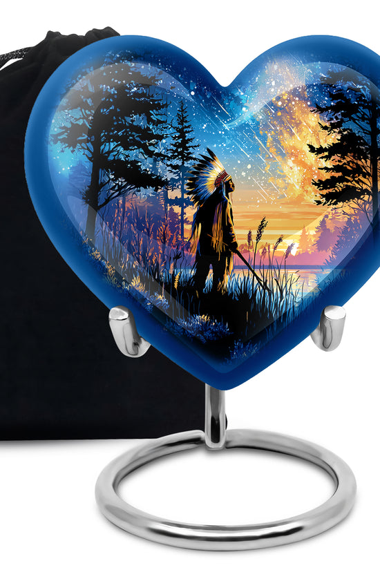 Native American Funeral Urn - Forest Cremation Urn For Human Ashes