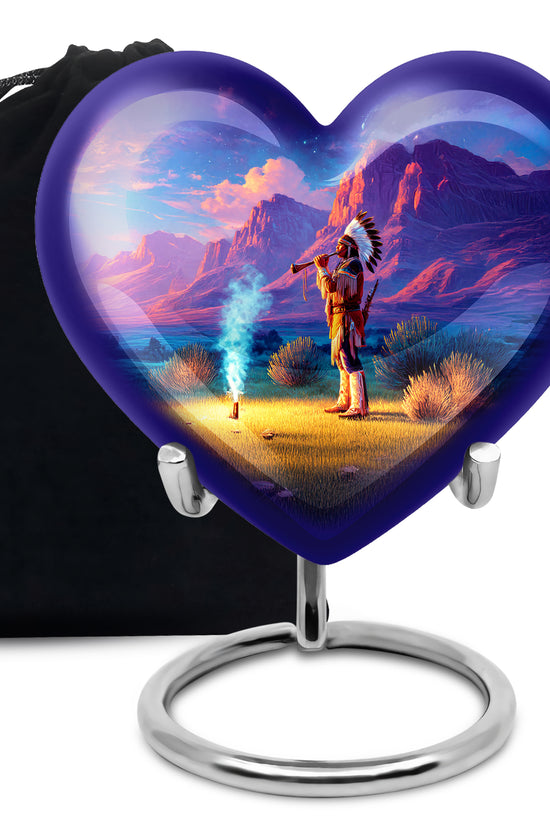 Native American Cremation Urn -Sunset Memorial Urn For Men