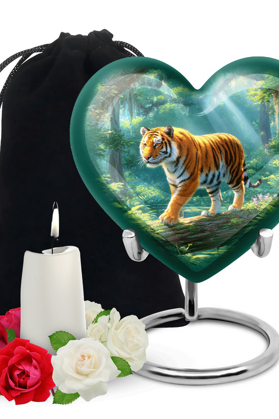 Tiger Memorial Urn - Jungle Wildlife Cremation Urn For Male Ashes