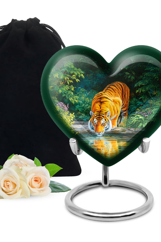 Wildlife Tiger Funeral Urn - Nature River Cremation Urn For Loved Ones