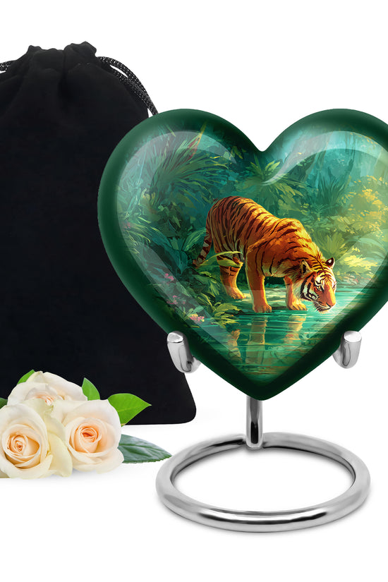 Forest Tiger Funeral Urn - Tropical River Memorial Urn For Burial