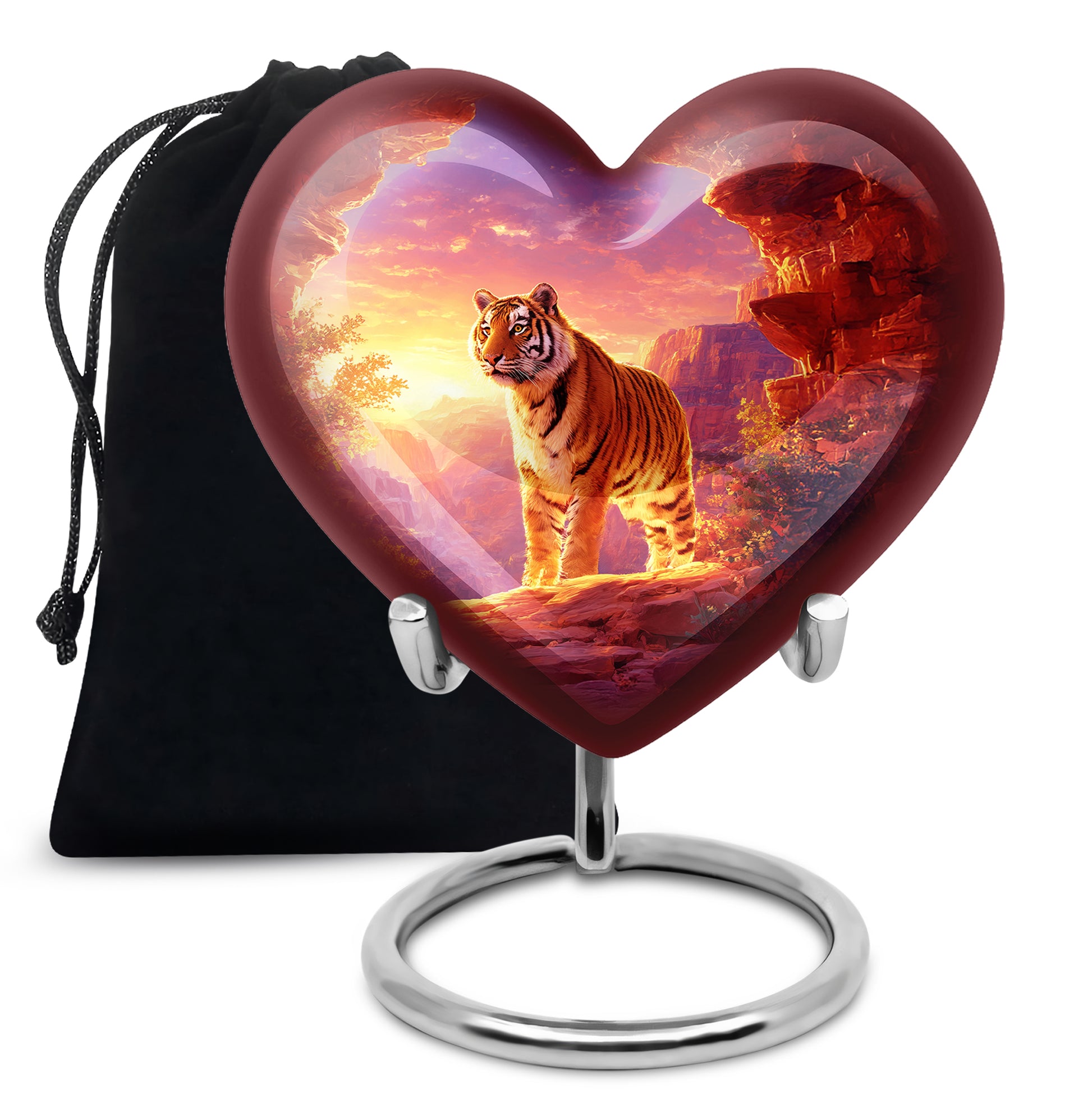 Tiger Tribute Memorial Urn - Sunset Mountain Cremation Urn For Dad