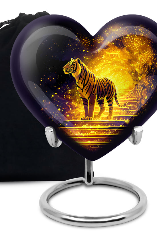Golden Tiger Memorial Urn - Powerful Cremation Memorial Urn For Dad