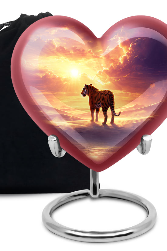 Sunset Tiger Cremation Urn - Majestic Memorial Urn For Male