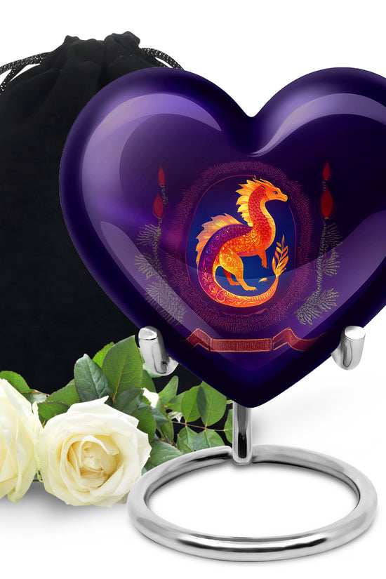 Unique Dragon Cremation Urn - Purple Memorial Urn For Loved Ones