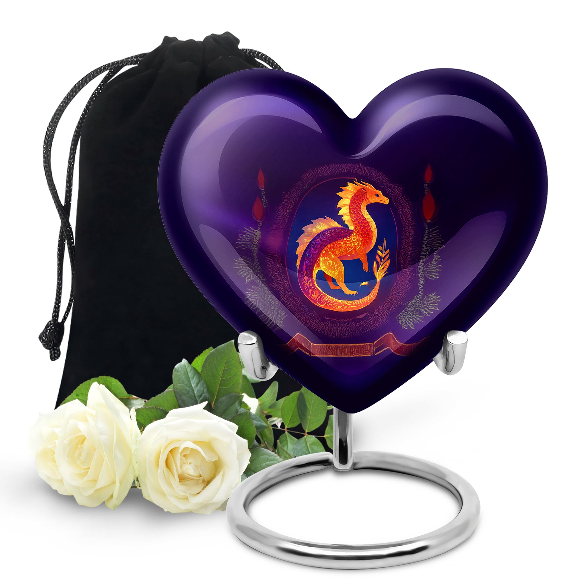 Unique Dragon Cremation Urn - Purple Memorial Urn For Loved Ones