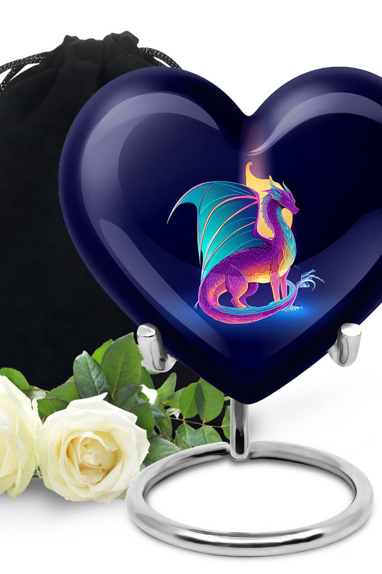 Artistic Neon Dragon Funeral Urn - Aluminium Memorial Urn For Ashes