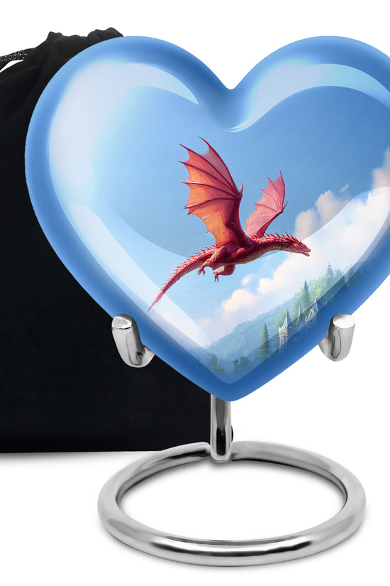Flying Dragon Funeral Urn - Blue Cremation Urn For Human Ashes