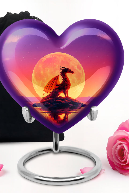 Red Dragon Cremation Urn - Full Moon Memorial Urn For Loved Ones