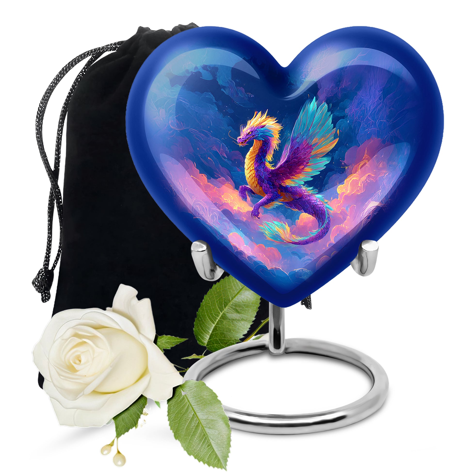 Rainbow Dragon Cremation Urn - Artistic Cremation Urn For Male & Female
