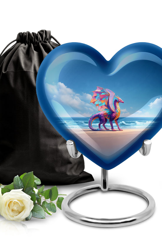 Colorful Dragon Memorial Urn - Ocean Fantasy Cremation Urn For Burial